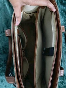 Stylish Olive Green Tote Bag with long belt