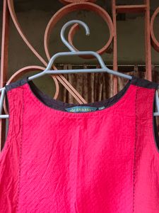 Branded Cotton Red Kurta With Patch Pocket♥️🖤