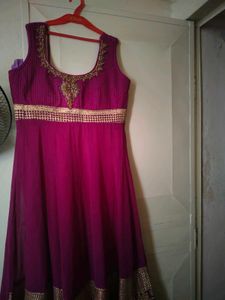 Elegant Purple Embroidered Anarkali
