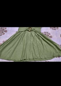 Chic Green Shirt Dress with Belt