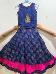 Elegant Blue & Pink Lehenga Choli Set