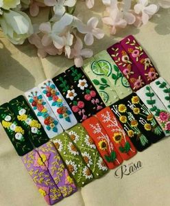 Handmade Embroidered Hair Clips Set