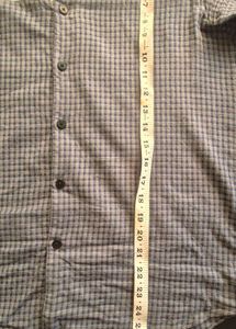 Men's Grey &amp; White Striped Checkered Shirt