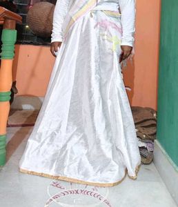 White flared skirt