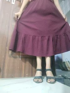 Maroon Flared Dress