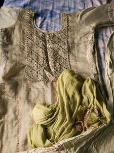 Green Kurta Set Dupatta