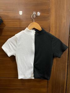 Black and White Zip-up top