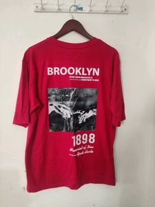 Men's Red Brooklyn Graphic T-Shirt