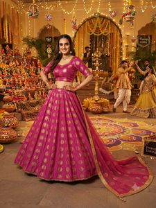 Vibrant Magenta Ethnic Skirt/ Lehenga/ Chania