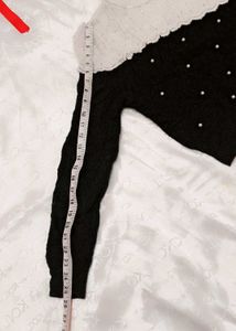 Very Beautiful Pearl Work Woolen Crop Top