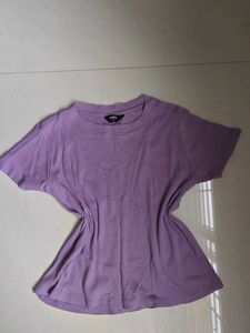 Ribbed Purple T-Shirt
