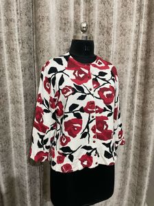 floral button-up cardigan