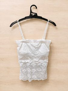 Sexy Lace White Cami - Padded