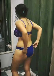 Blue &amp; Purple Patterned Bikini Top