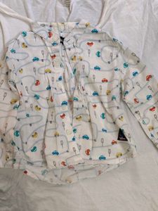 Cute Car Print Long Sleeve Shirt