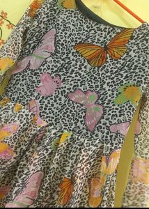 Flowy Butterfly Print Maxi Dress