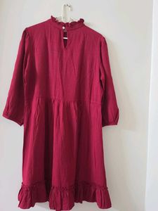 Chic Ruffle Neckline Dress