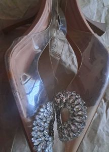 Embellished Stone Brochis Heels
