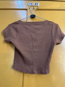 brown crop top