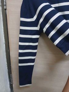Striped Cropped Turtleneck Sweater