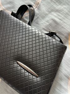 Chic Woven Black Crossbody Bag