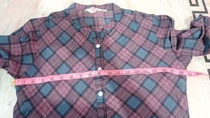 Plaid High Low Tunic Top