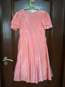 Elegant Pink A-Line Midi Dress