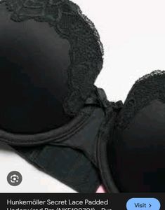 Hunkemoller Black Lace Padded Bra with brief 👍