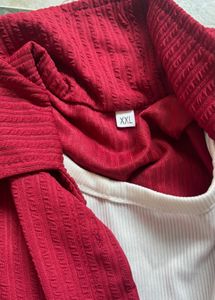 Stylish Red Textured Jacket