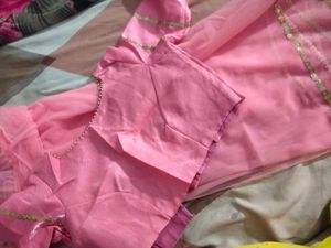 net pink saree