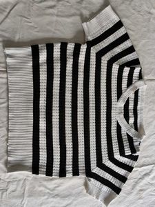 Striped Cropped Knit Top