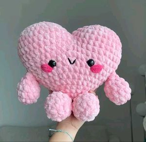 Adorable Pink Heart Plush Toy