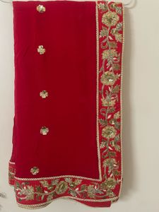 Red Embroidered Skirt