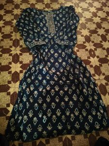 Indigo Block Print Kurta Set
