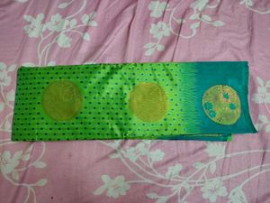 Emerald Green Semi Silk Saree