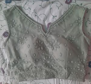 Beautiful Pista Colour Lehnga With Padded Blouse A