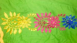 Embroidered Green &amp; Yellow Skirt