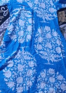 Blue Floral Print Anarkali Kurta