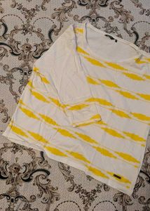 White &amp; Yellow Striped T-Shirt