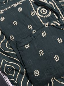 Green Bandhani Print Kurta set