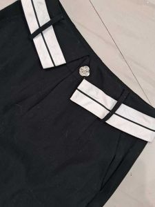 Stylish Black Pants with White Stripes