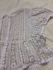 Vintage Lace Button-Up Top