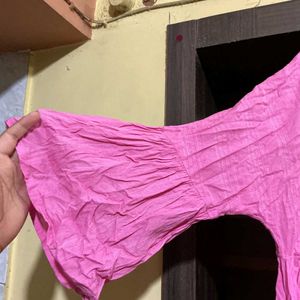 Beautiful Pink Kurta with Lace Detail
