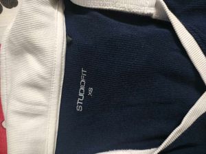 Navy &amp; White Striped Collared Top