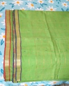 BRAND NEW Thread work golden checks cotton saree