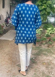 Blue Printed Kaftan top