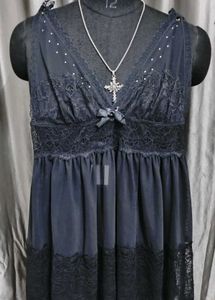 Elegant Black Lace Nightgown