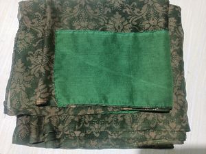 Georgette Saree Olive Colour No Blouse /Noreturn/