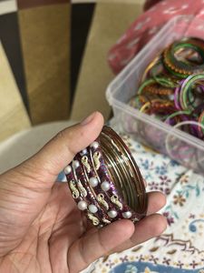 Sparkling Pearl &amp; Paisley Bangles