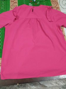 Vibrant Pink Ruffled Sleeve Top
